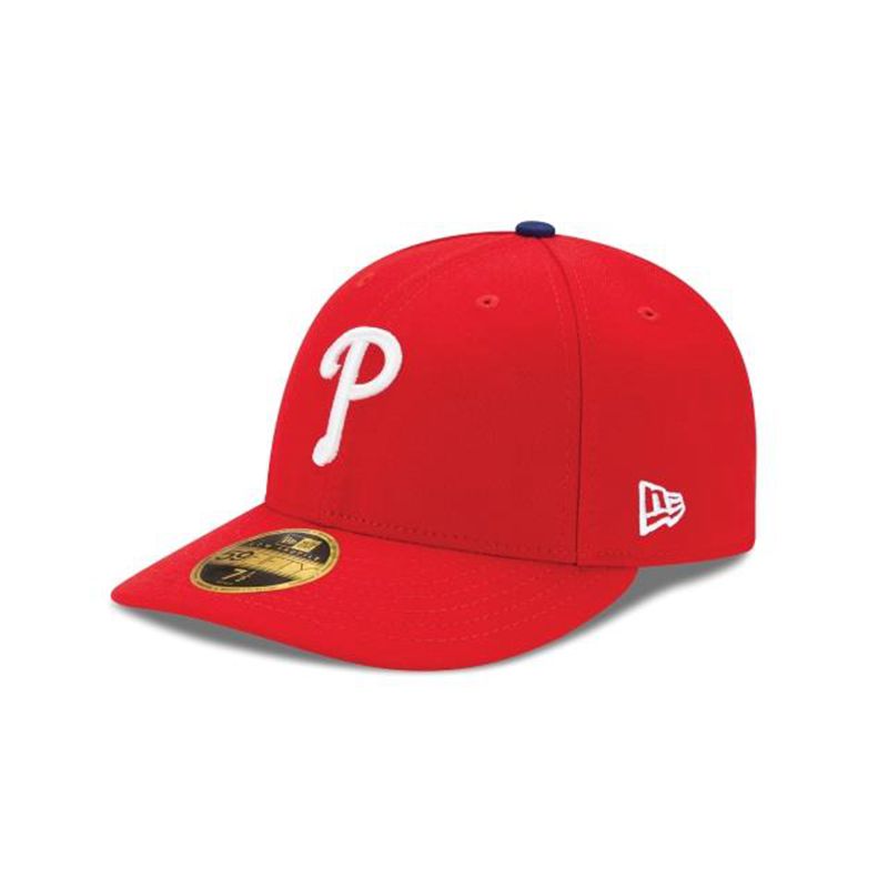 MLB Philadelphia Phillies Authentic Collection Low Profile 59Fifty Fitted (GQE5206) - Red New Era Caps